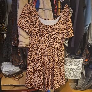 Leopard Print Dress With Built In Shorts
